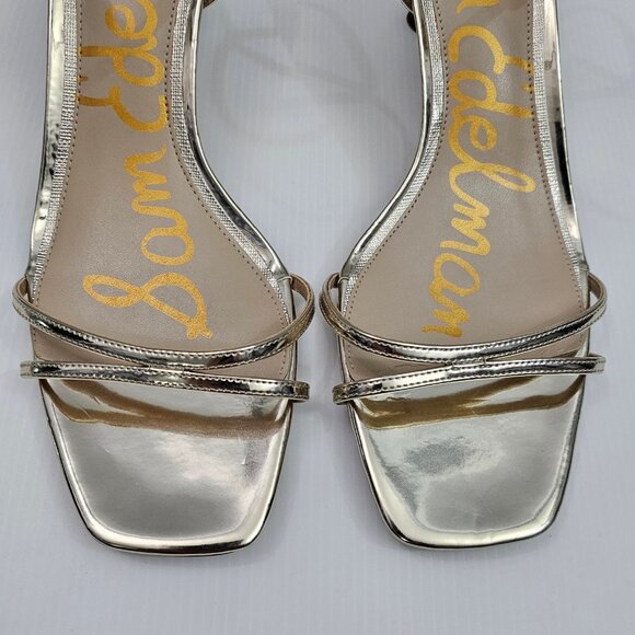 Sam Edelman Presley Strappy Heel Womens 11 Metallic Gold Sandal Formal Party NEW - Picture 5 of 14